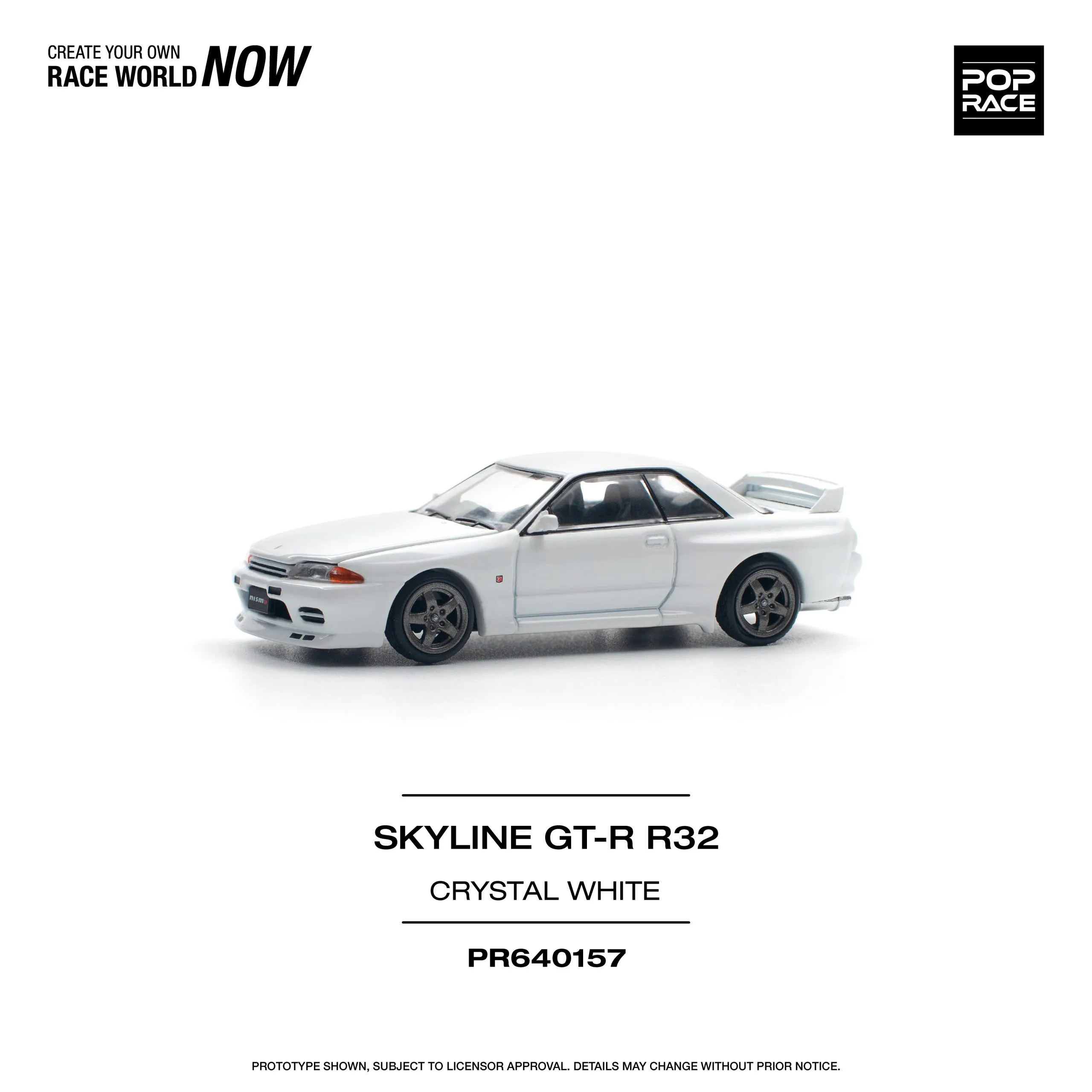 Nissan Skyline GT-R R32 Crystal White – PR64-157 POP RACE - Image 7
