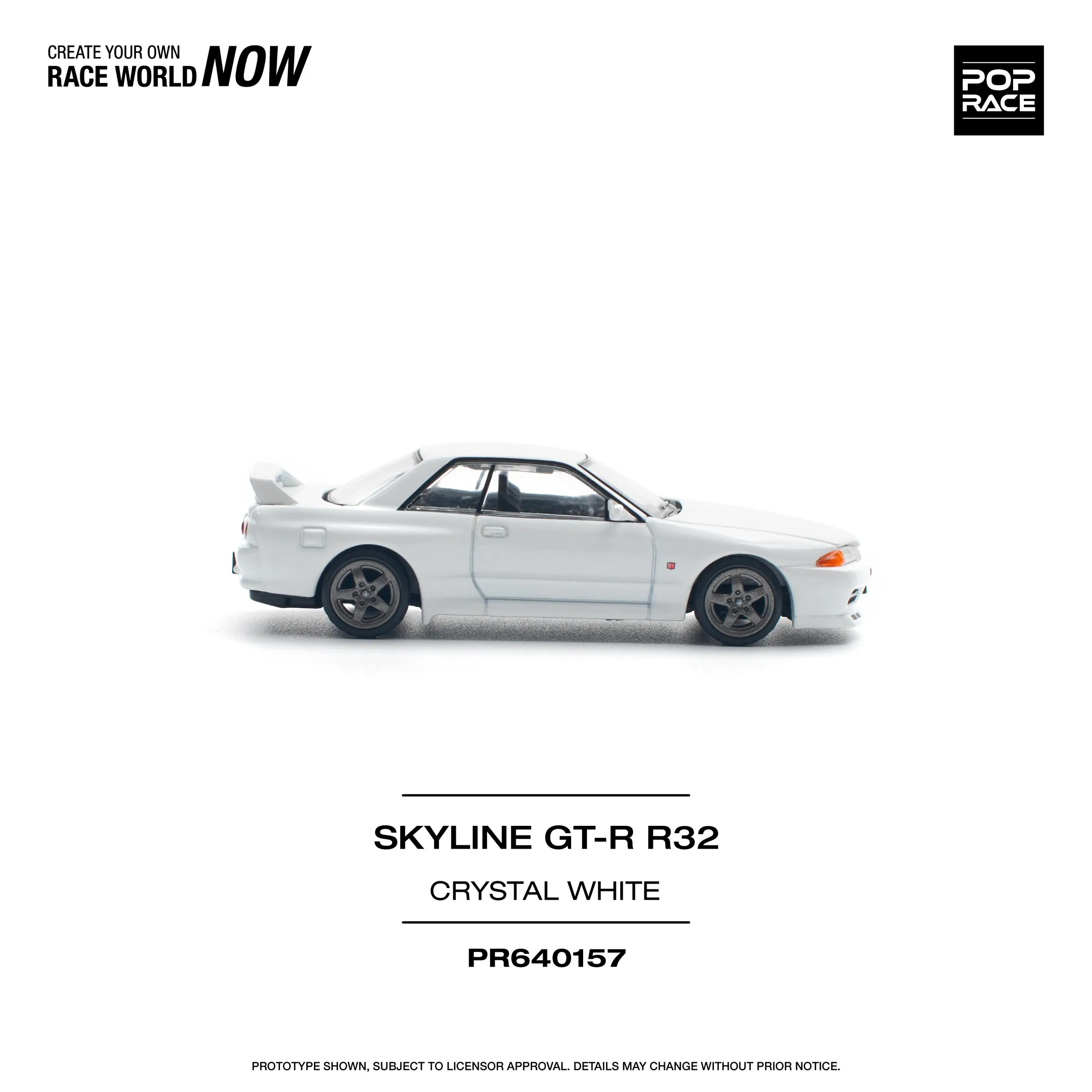 Nissan Skyline GT-R R32 Crystal White – PR64-157 POP RACE - Image 8