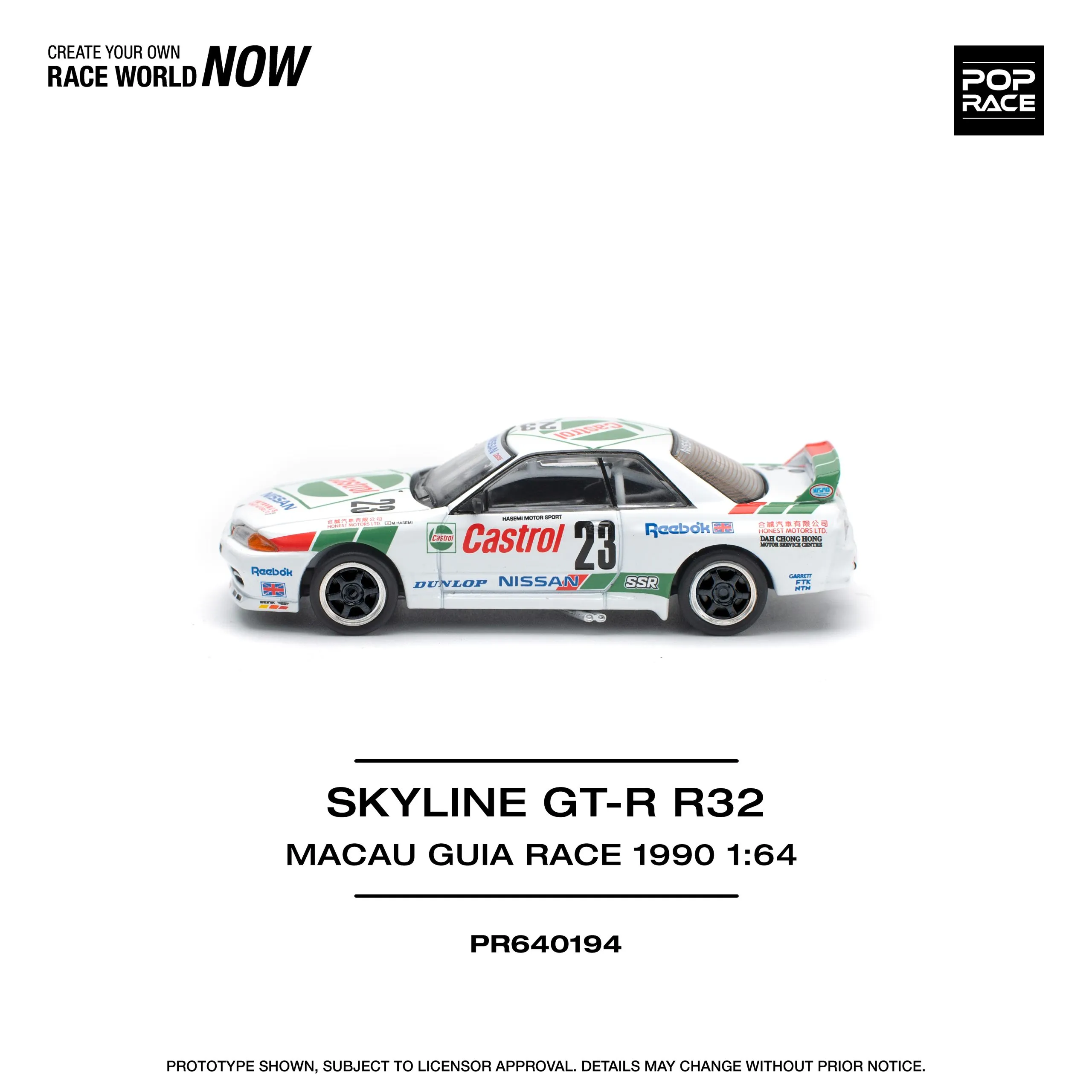 Nissan Skyline GT-R R32 Macau Guia Race 1990 Winner - POP RACE 1:64 - Image 3