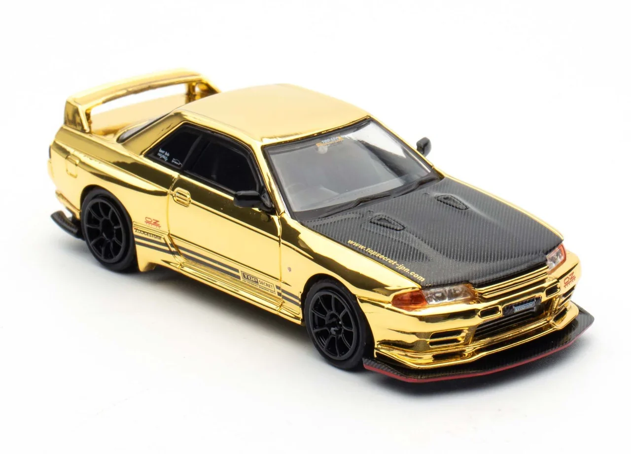 Nissan Skyline GT-R (R32) "Top Secret" Chrome Gold TMCS 2025 Exclusive - INNO64 1:64 - Image 9