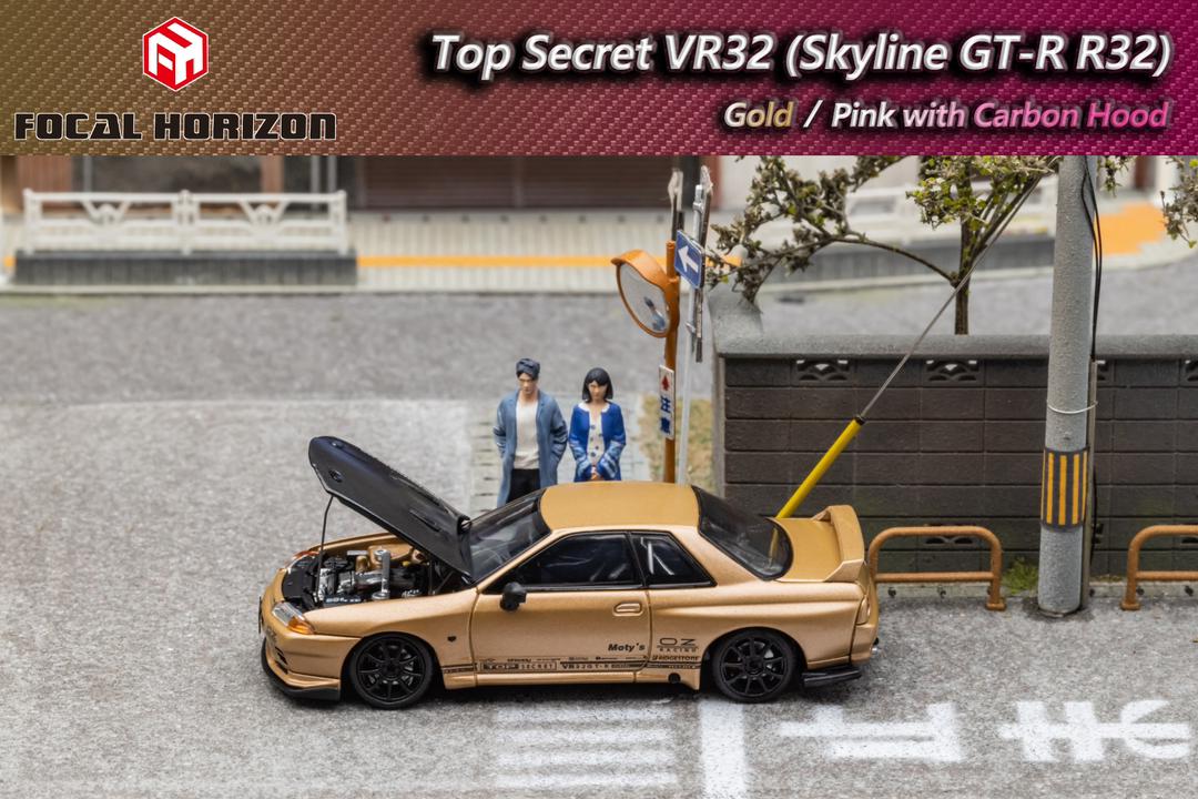 NISSAN SKYLINE GT-R R32 TOP SECRET VR32 (GOLD) FOCAL HORIZON 1:64 - Image 3
