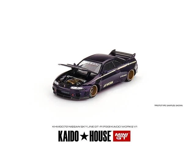 NISSAN SKYLINE GT-R (R33) KAIDO WORKS V2 (PURPLE) KAIDO HOUSE X MINI GT 1:64