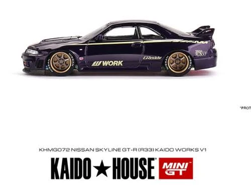 NISSAN SKYLINE GT-R (R33) KAIDO WORKS V2 (PURPLE) KAIDO HOUSE X MINI GT 1:64 - Image 2