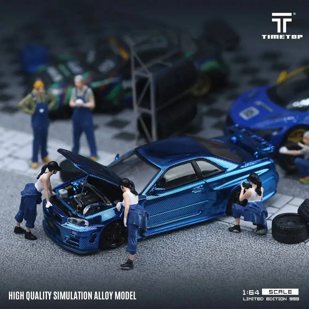 Nissan Skyline GT-R (R34) Full Carbon Blue *Limited to 999pcs - Time Top 1:64 - Image 6