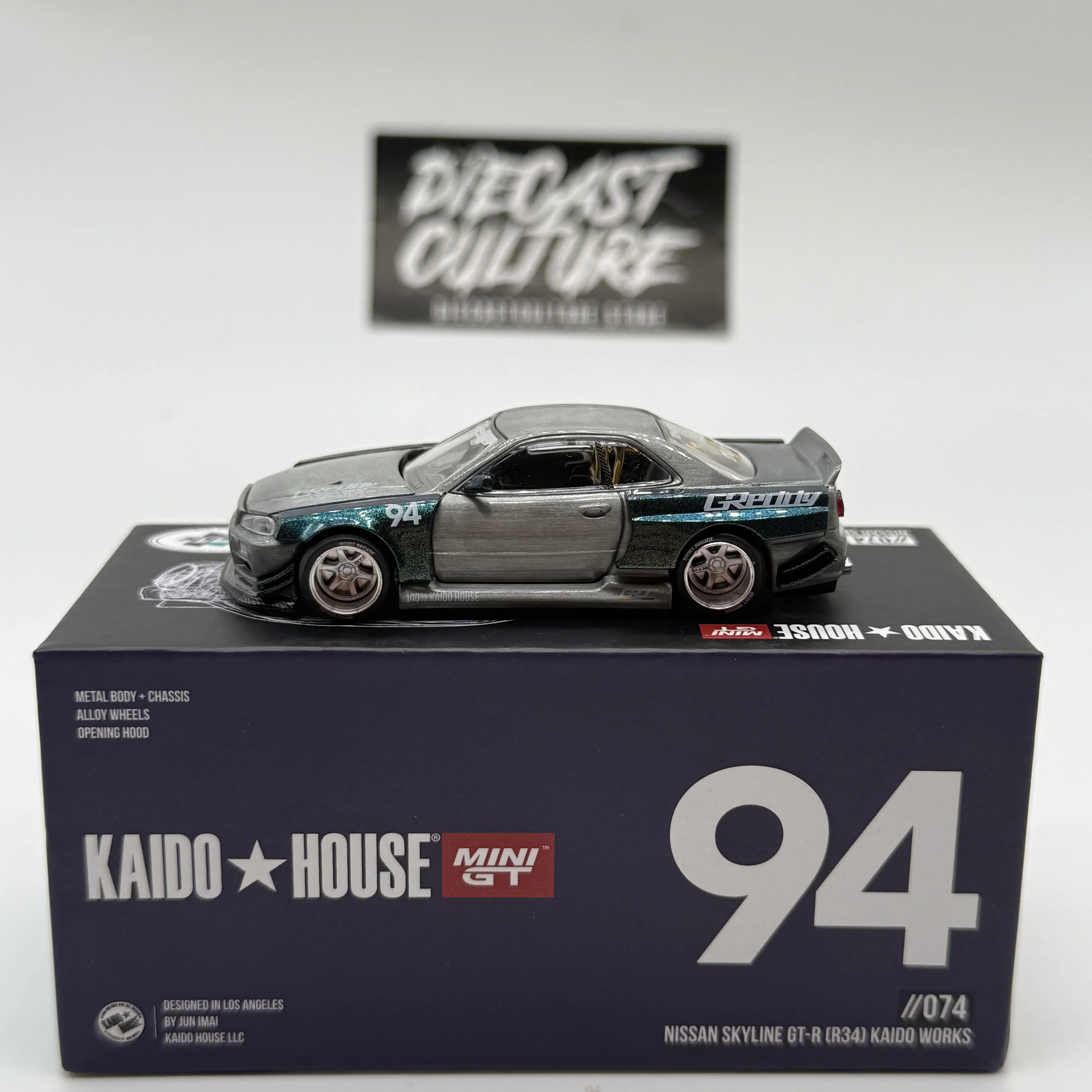 Nissan Skyline GT-R R34 Greddy *RAW CHASE* //074 - Kaido House x MiniGT *Opened* - Image 2
