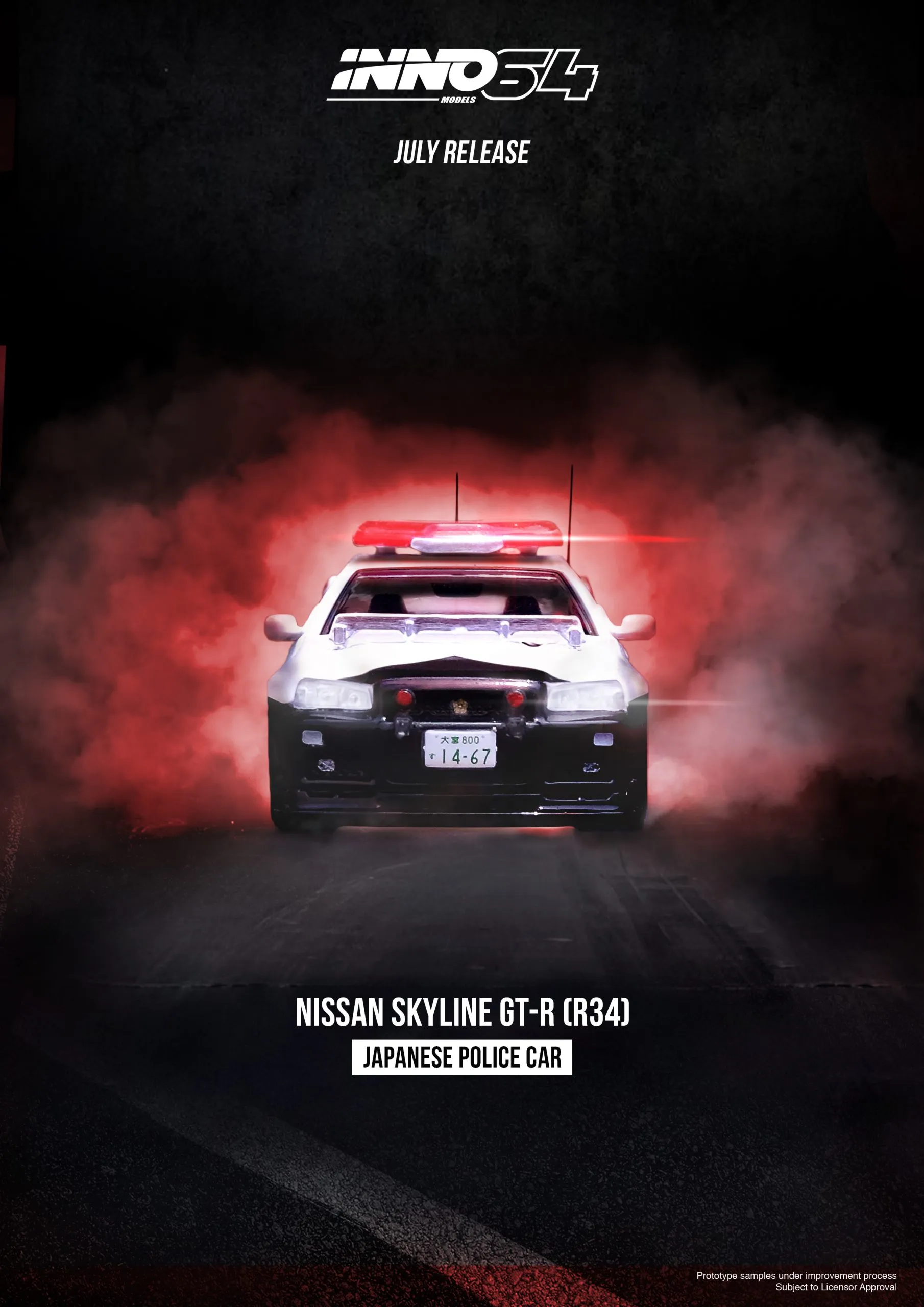 NISSAN SKYLINE GT-R (R34) Japanese Police Car INNO64 - Image 4