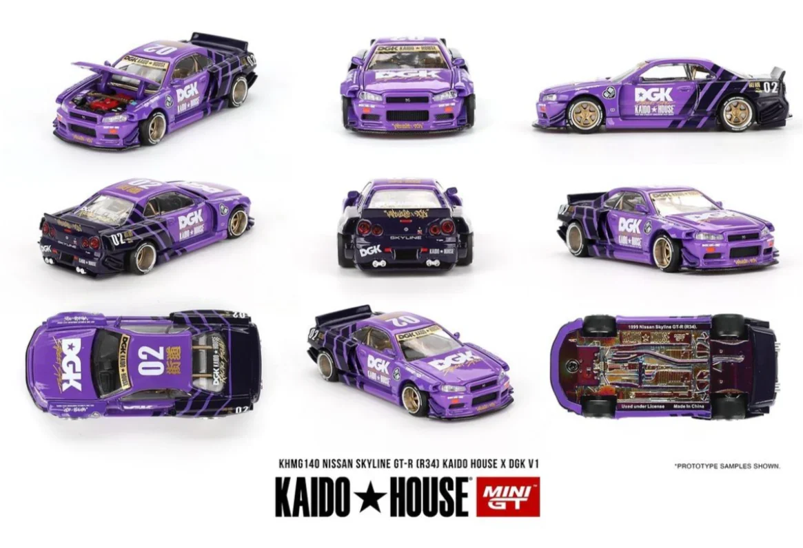 NISSAN SKYLINE GT-R (R34) KAIDO HOUSE X DGK V1 - MINI GT x Kaido House #140 - Image 2