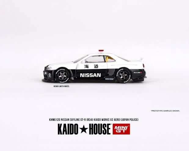 Nissan Skyline GT-R R34 Kaido Works (V2 Aero) Police - Kaido House x Mini GT - Image 2