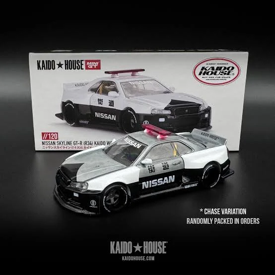 Nissan Skyline GT-R R34 Kaido Works (V2 Aero) Police - Kaido House x Mini GT - Image 3