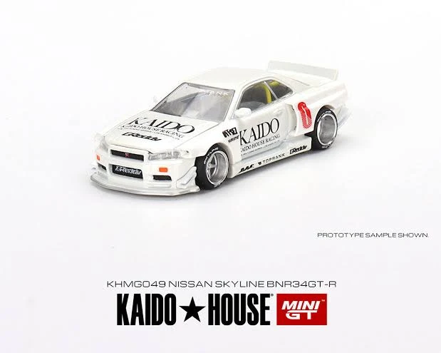 Nissan Skyline GT-R (R34) Kaido Works V2 (White) Limited Edition Kaido House x Mini GT 1:64