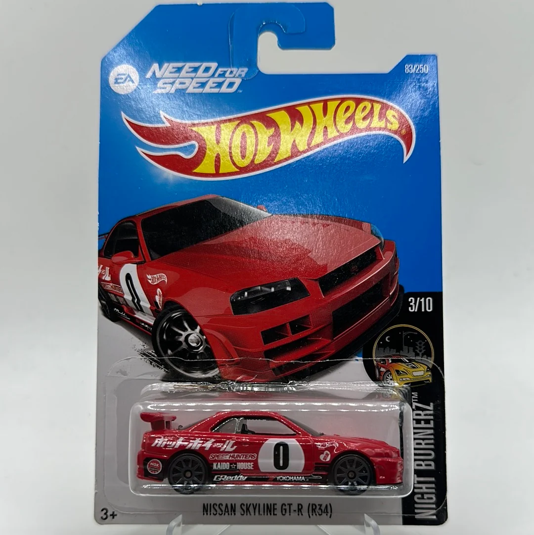 Nissan Skyline GT-R R34 NightBurnerz 3/10 Hotwheels Mainline 83/250 NEED FOR SPEED