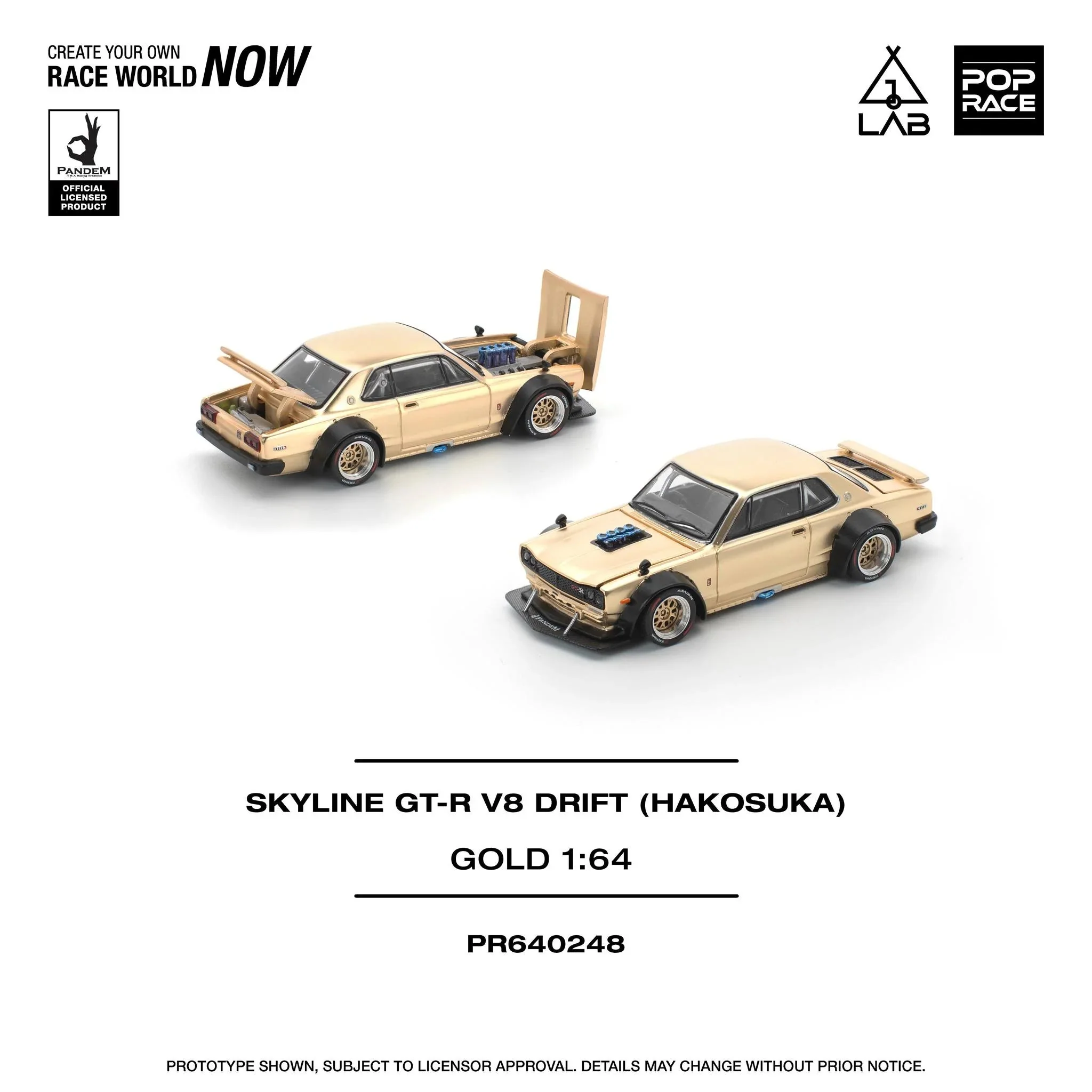 Nissan SKYLINE GT-R V8 DRIFT (HAKOSUKA) SGTVI TAIWAN EDITION * EXCLUSIVE * - POP RACE 1/64 - Image 2