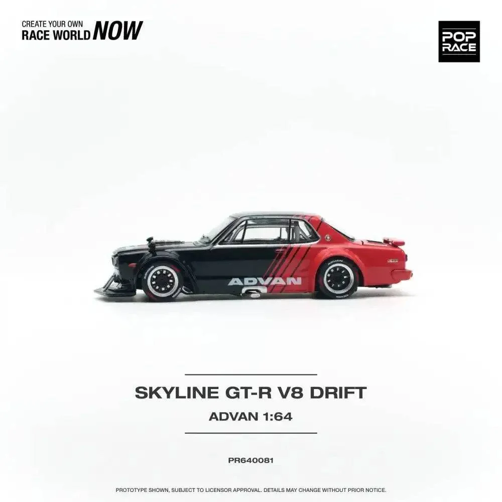 Nissan Skyline GT-R V8 Drift Hakosuka ADVAN - Pop Race 1:64 - Image 10