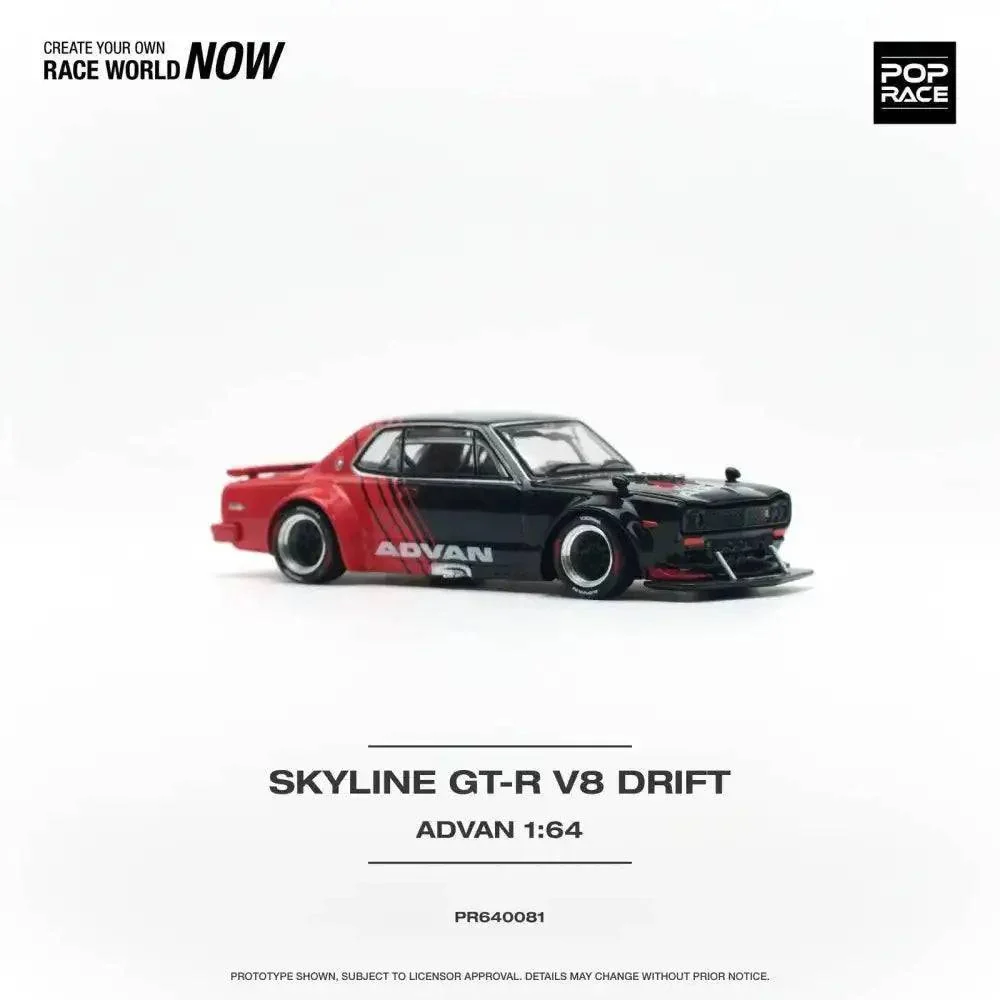 Nissan Skyline GT-R V8 Drift Hakosuka ADVAN - Pop Race 1:64 - Image 5