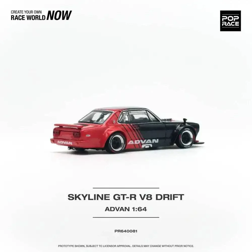 Nissan Skyline GT-R V8 Drift Hakosuka ADVAN - Pop Race 1:64 - Image 7