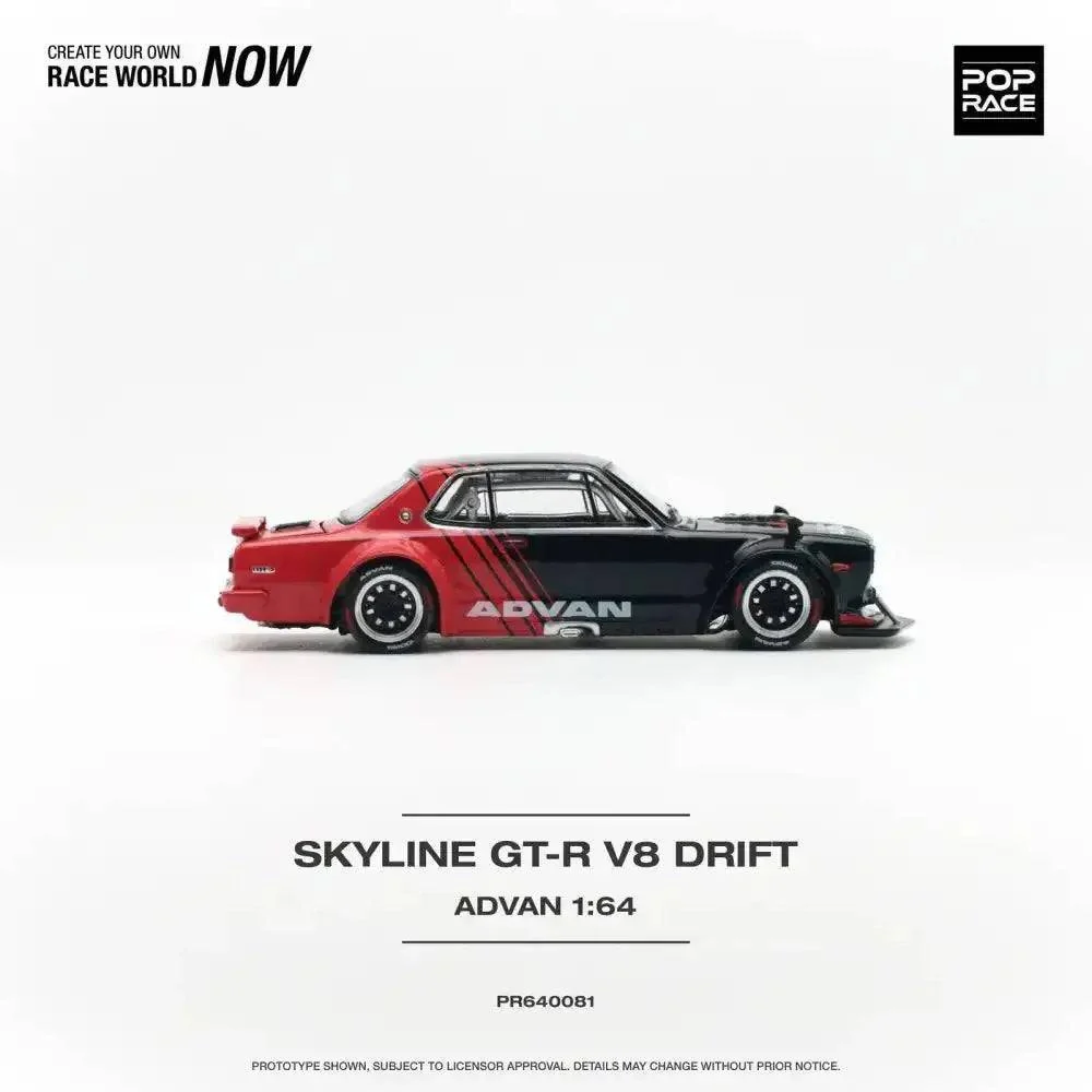 Nissan Skyline GT-R V8 Drift Hakosuka ADVAN - Pop Race 1:64 - Image 8