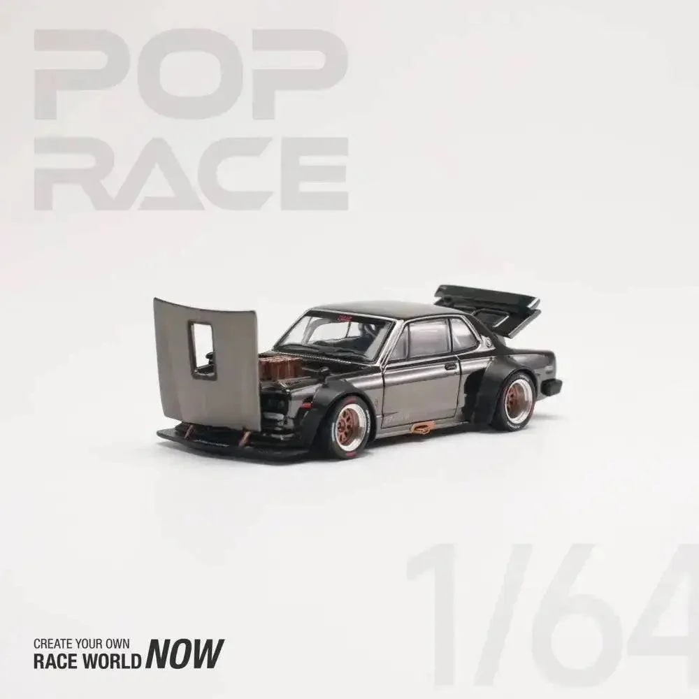 Nissan Skyline GT-R V8 Drift Hakosuka DARK CHROME - Pop Race 1:64 - Image 6