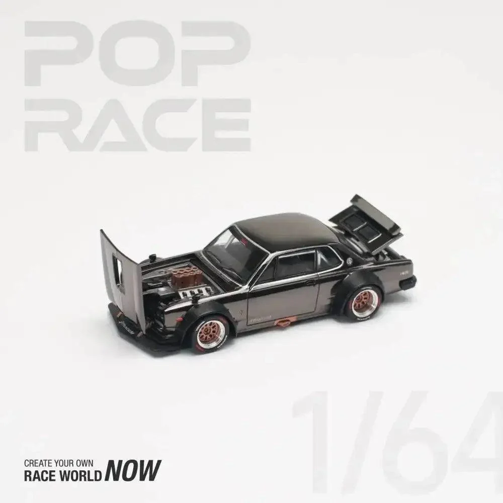 Nissan Skyline GT-R V8 Drift Hakosuka DARK CHROME - Pop Race 1:64 - Image 7