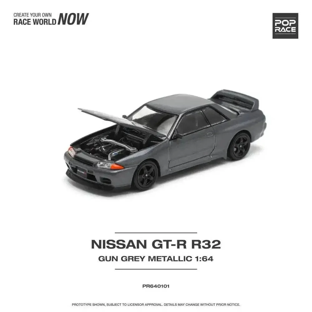 Nissan Skyline GT-R32 GUN GREY METALLIC - Pop Race 1:64