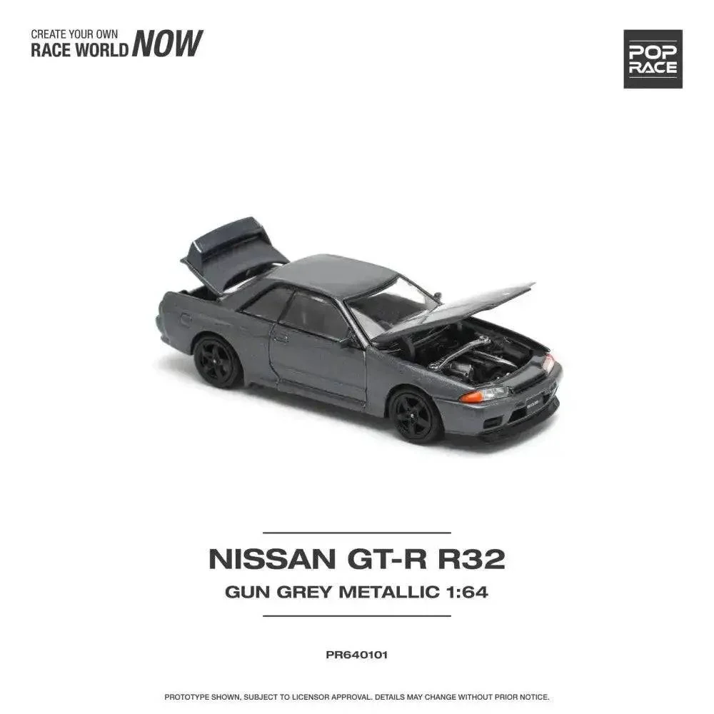 Nissan Skyline GT-R32 GUN GREY METALLIC - Pop Race 1:64 - Image 3