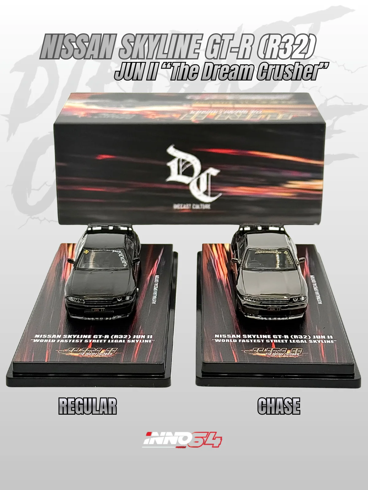 Nissan Skyline GTR R32 “JUN II” The Dream Crusher - INNO64 Diecast Culture Collab - Image 4
