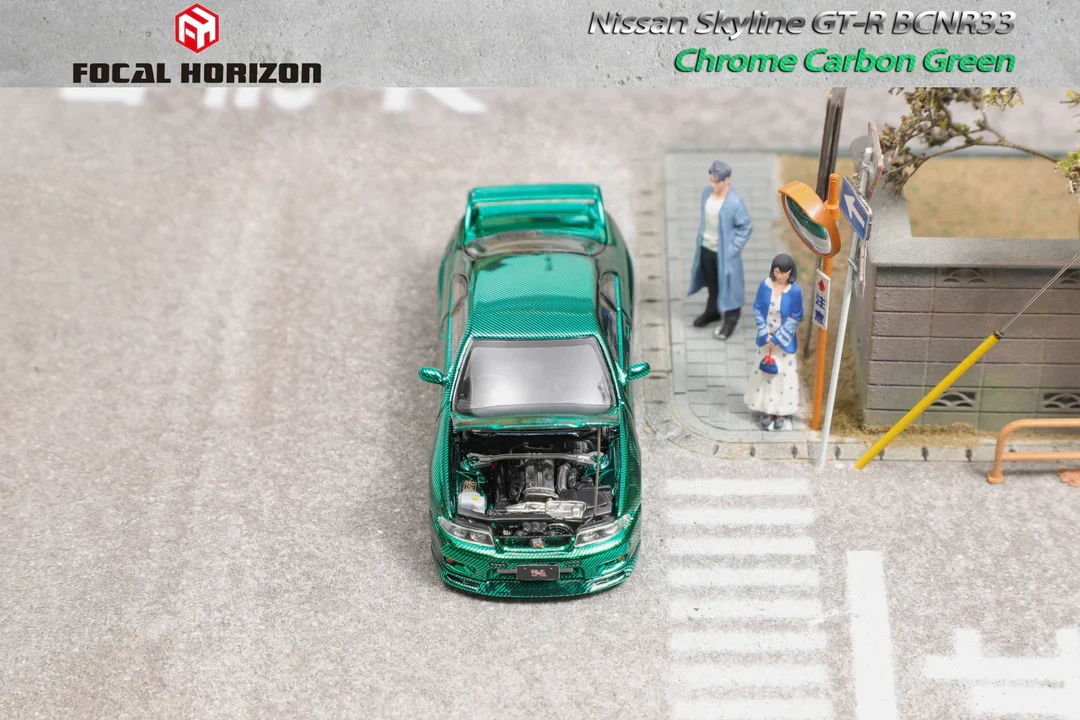 NISSAN SKYLINE GTR R33 (BCNR33) CHROME CARBON GREEN - FOCAL HORIZON LIMITED TO 699pcs - Image 4