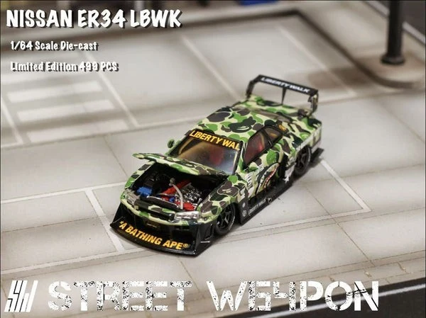 Nissan Skyline LBWK-ER34 Super Silhouette Camo Bape - *LIMITED TO 999pcs* SW 1:64 - Image 3