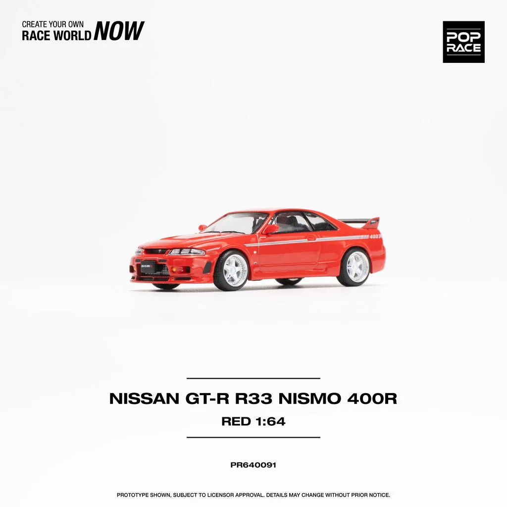 NISSAN SKYLINE R33 GT-R NISMO 400R  (RED) POP RACE 1:64 - Image 2