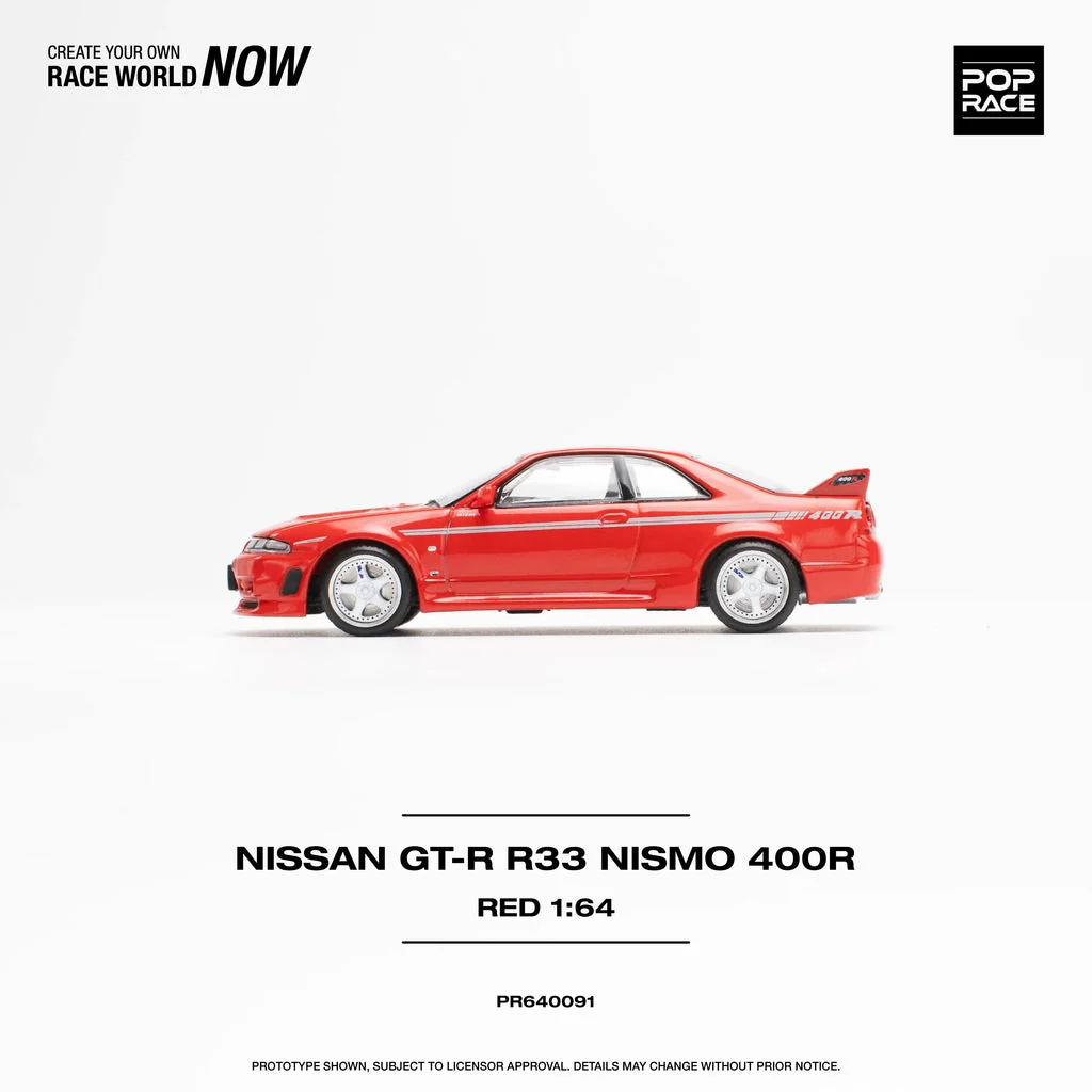 NISSAN SKYLINE R33 GT-R NISMO 400R  (RED) POP RACE 1:64 - Image 3