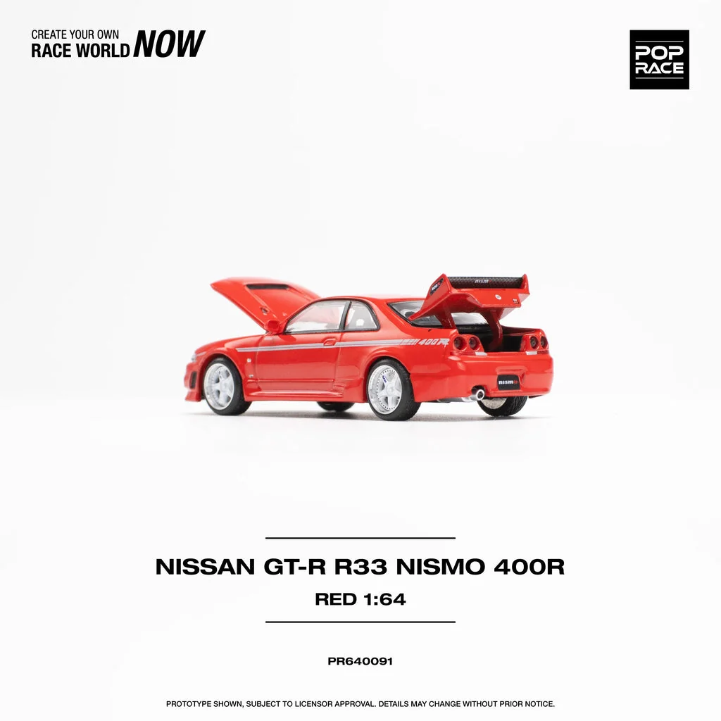 NISSAN SKYLINE R33 GT-R NISMO 400R  (RED) POP RACE 1:64 - Image 4