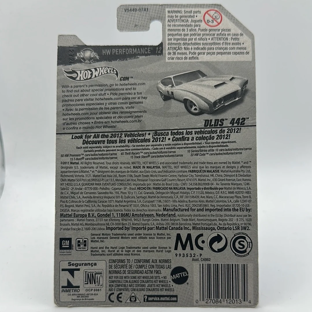 OLDs 442 Hurst - HW Performance 12 5/10 Hotwheels Mainline 145/247 - Image 2
