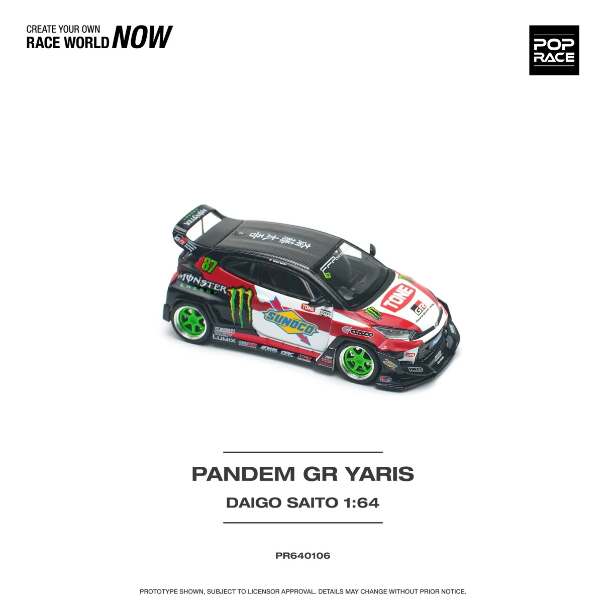 PANDEM GR YARIS DAIGO SAITO Pop Race 1:64 - Image 6