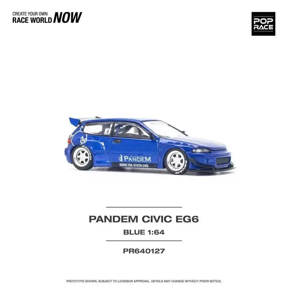 Pandem Honda Civic EG6 v1.5 METALLIC BLUE - Pop Race 1:64 - Image 3