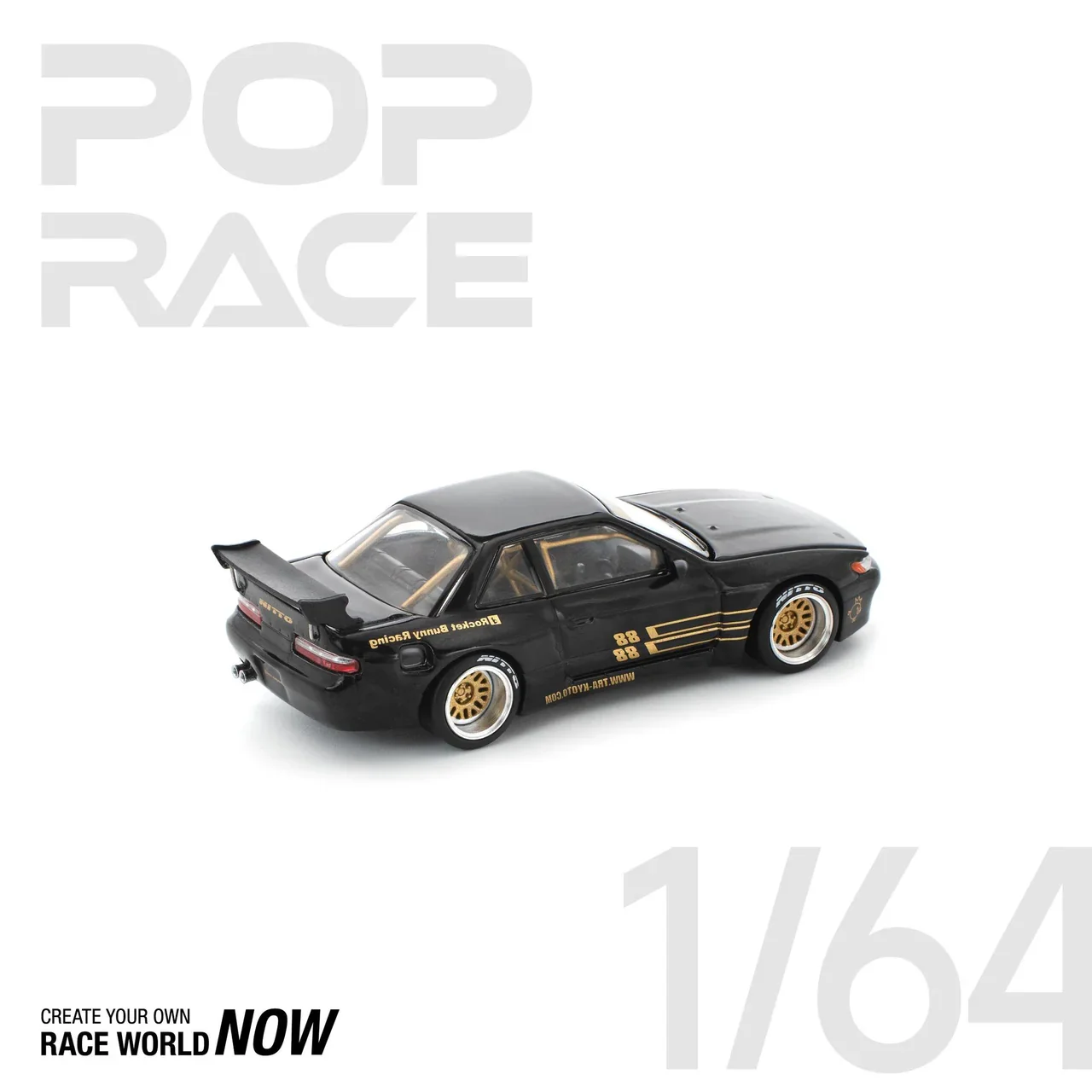 Pandem Nissan Silvia S13 BLACK Pop Race 1:64 - Image 4