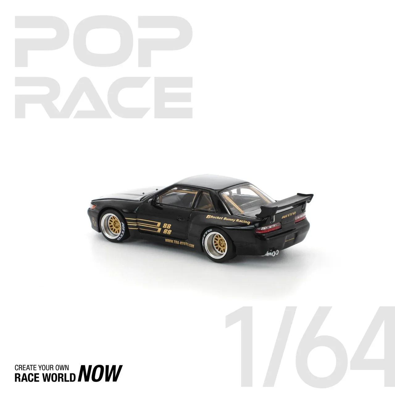 Pandem Nissan Silvia S13 BLACK Pop Race 1:64 - Image 5