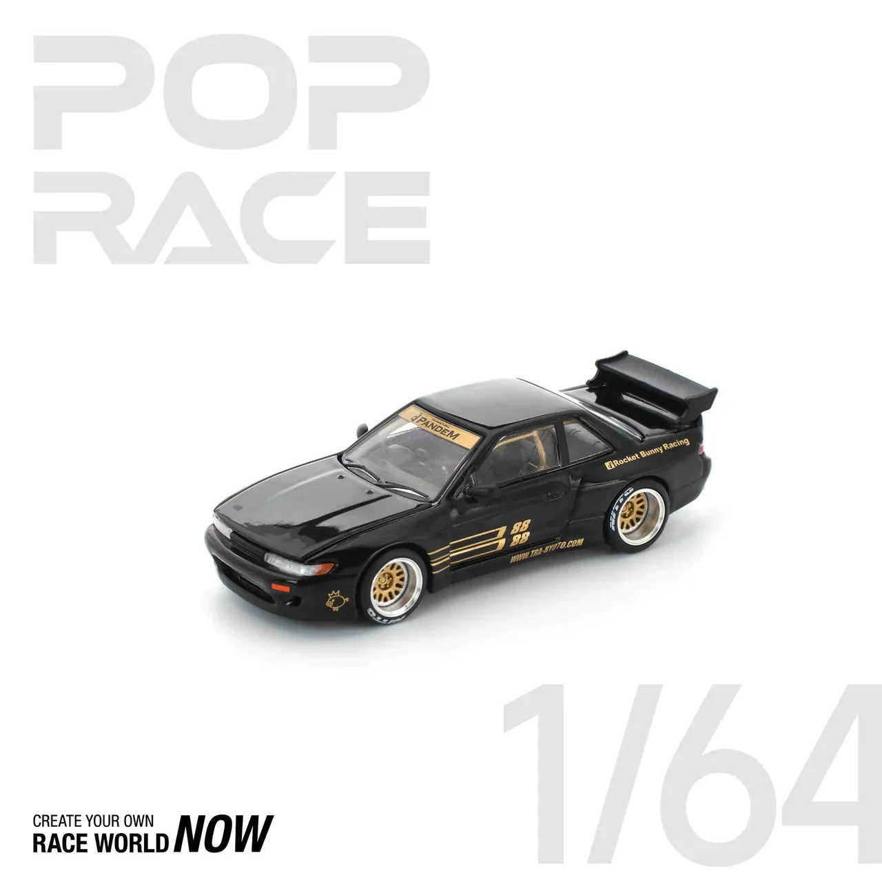 Pandem Nissan Silvia S13 BLACK Pop Race 1:64 - Image 6