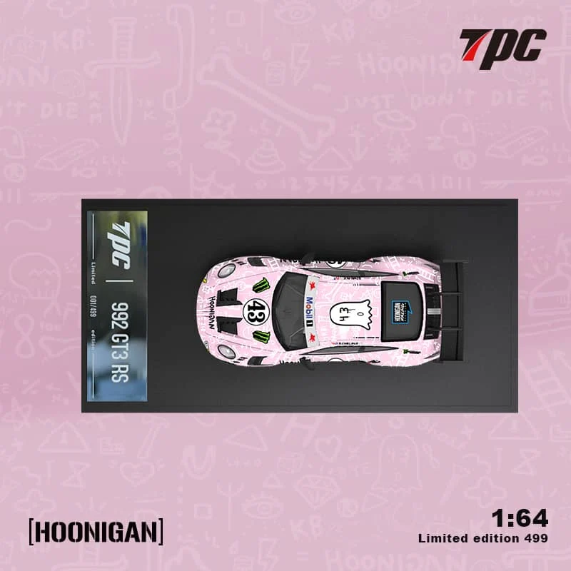 Pink Hoonigan Set - Porsche 992 GT3 RS + Volkswagen T1 + Trailer LIMITED TO 499pcs - Image 3