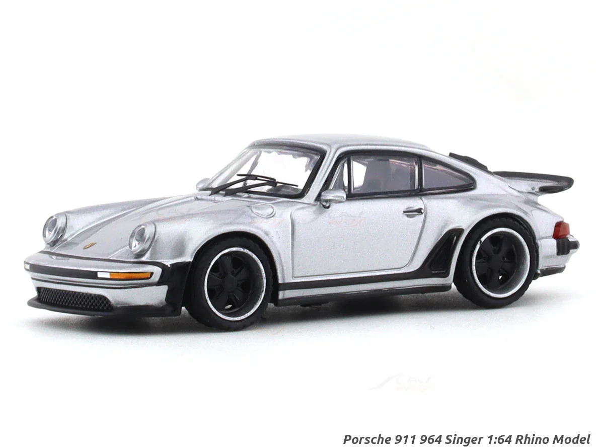 Porsche 911 964 Singer Silver 1:64 Rhino Model