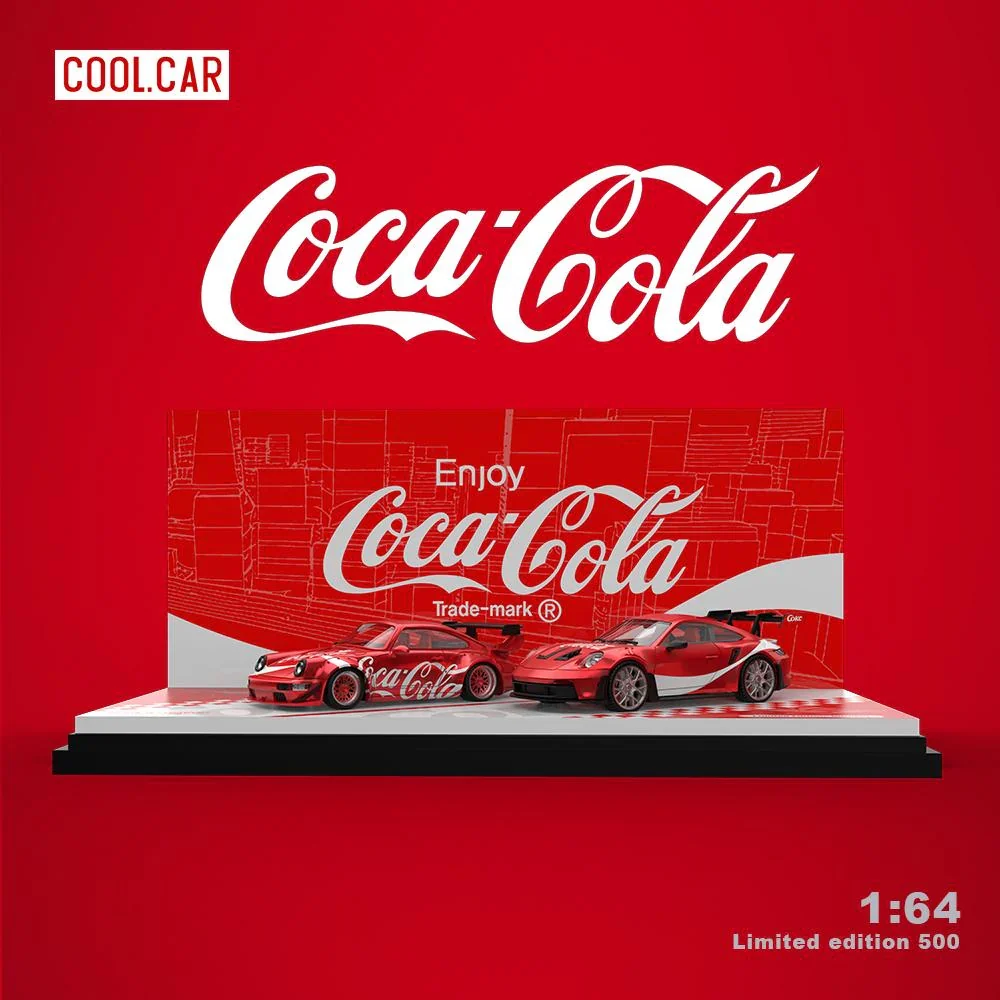 Porsche Coca Cola Livery Twin Cars Set - RWB964 GT Wing + 992 GT3 RS Coca Cola (Limited to 500 Pieces World Wide) - Image 3