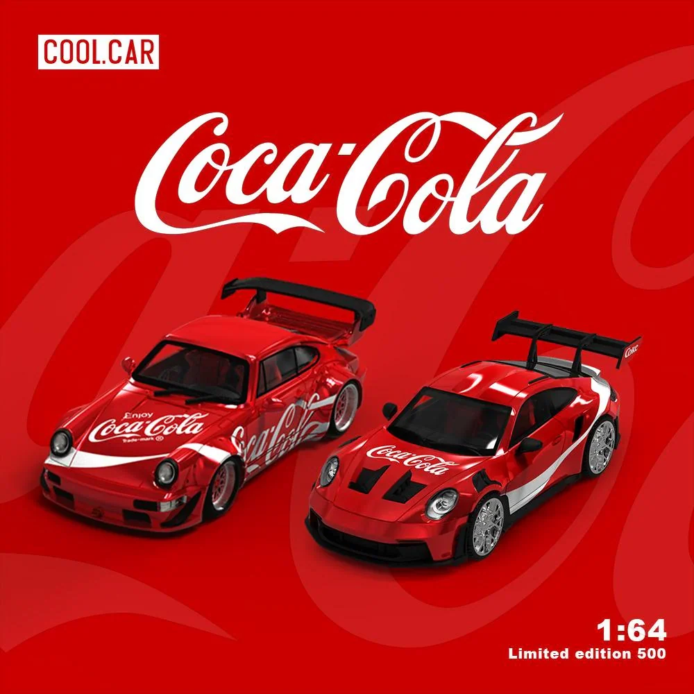 Porsche Coca Cola Livery Twin Cars Set - RWB964 GT Wing + 992 GT3 RS Coca Cola (Limited to 500 Pieces World Wide) - Image 4