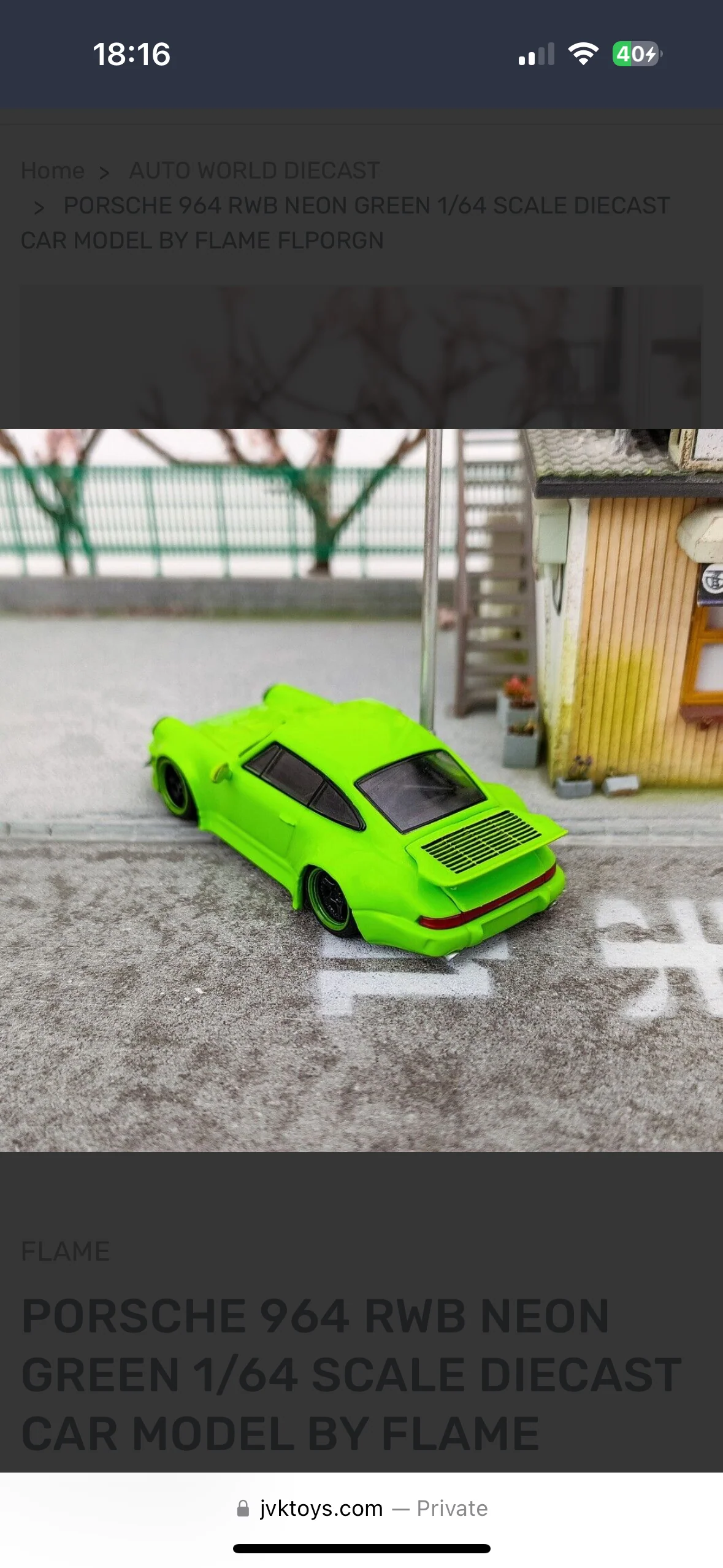 PORSCHE 964 RWB (NEON GREEN) ONLY 299pcs MADE - 1/64 - Image 2