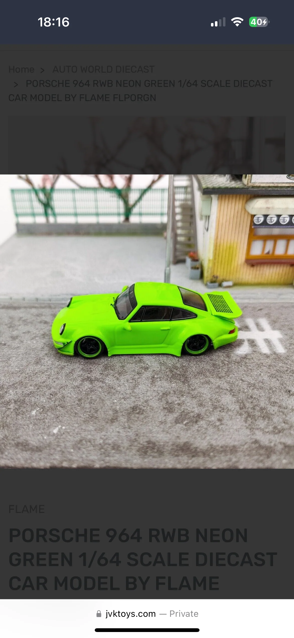 PORSCHE 964 RWB (NEON GREEN) ONLY 299pcs MADE - 1/64 - Image 3