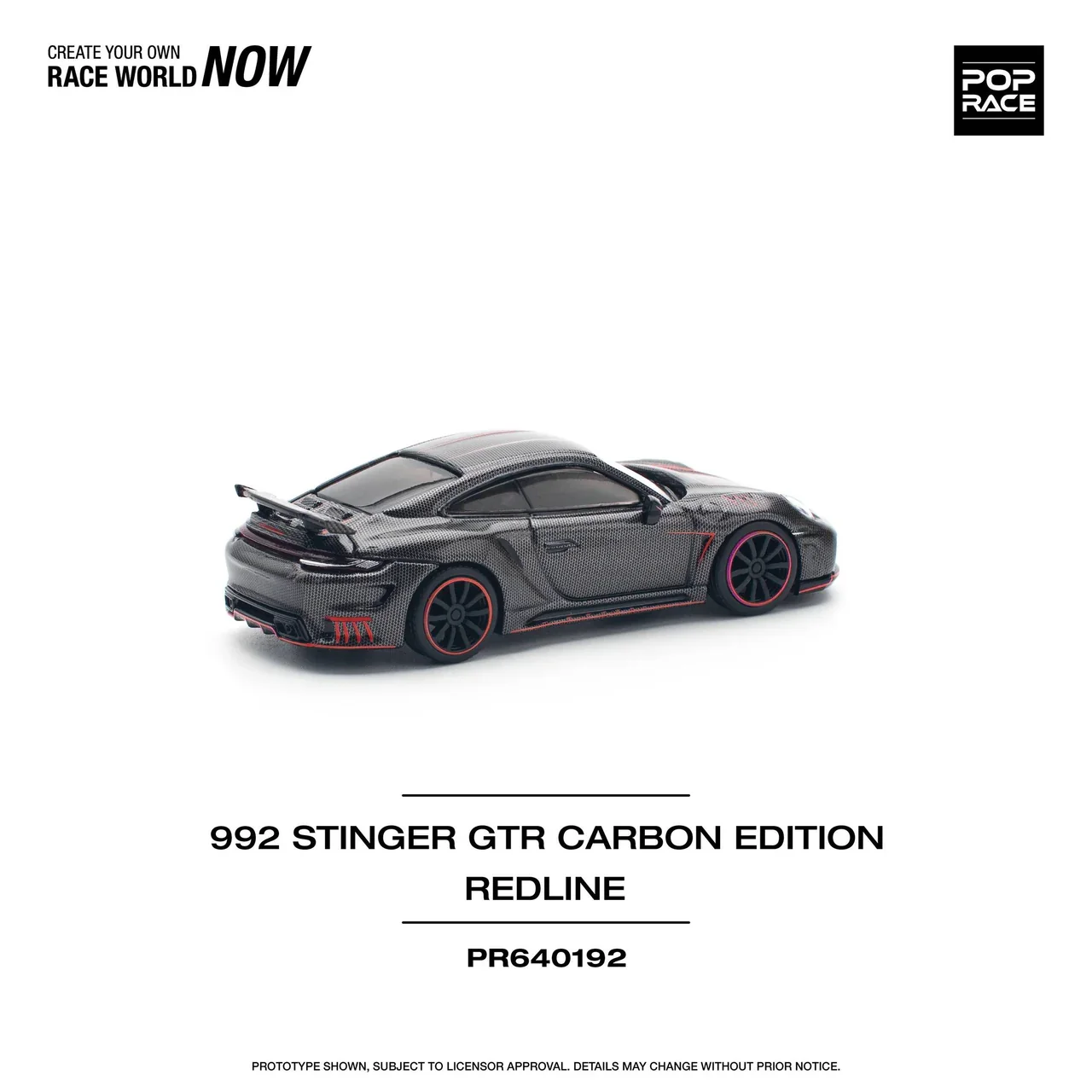 Porsche 992 Stinger GTR Carbon Edition Redline - Pop Race 1:64 - Image 3