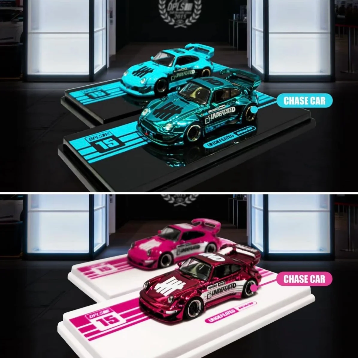 Porsche RWB 993 & Porsche RWB 964 Blue & Pink Set of 2 | Chance of Chase | 2026 Tokyo Autosalon Japan - INNO64 x DPLS x UNDEFEATED