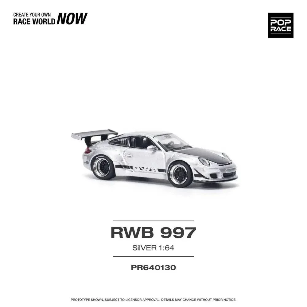 Porsche RWB 997 Silver - Pop Race 1:64 - Image 3