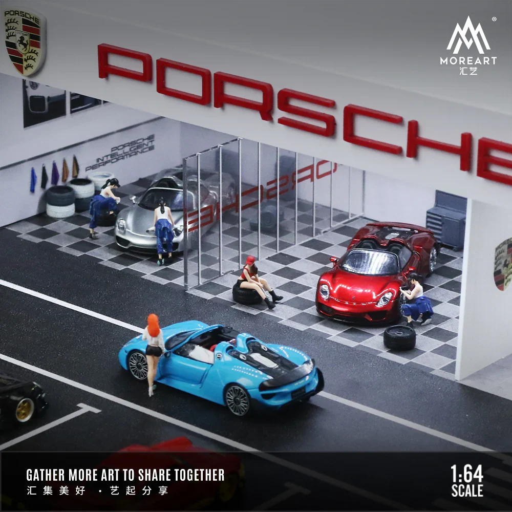 PORSCHE SHOP DIORAMA - MOREART 1:64 w/LED Lights - Image 4