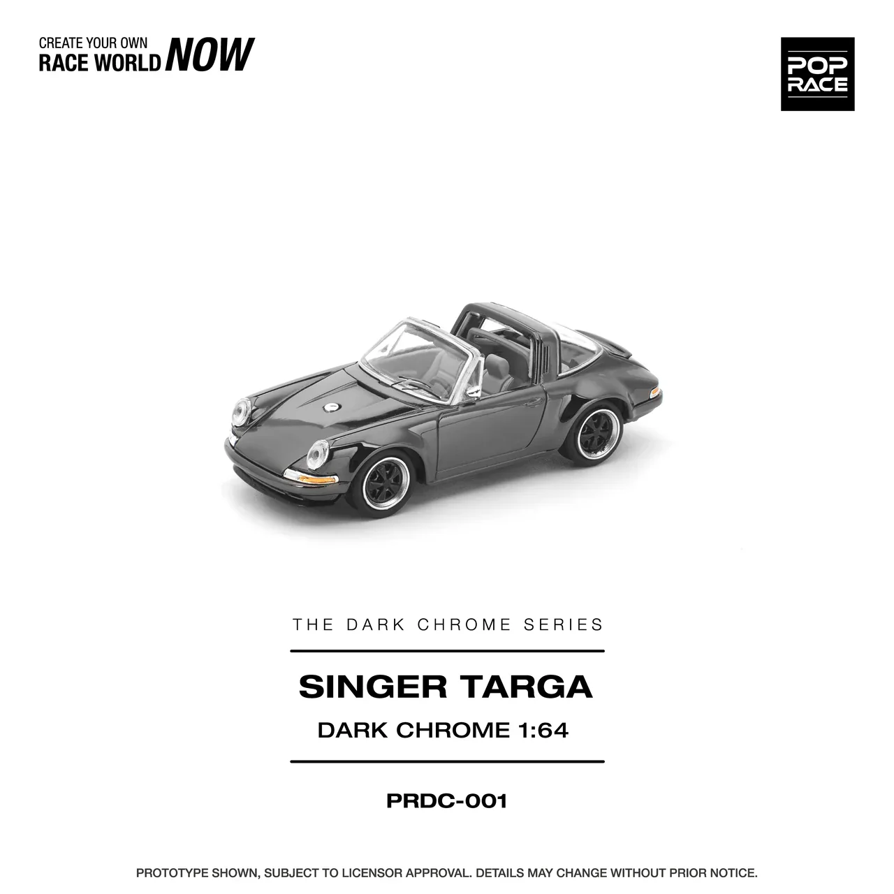 Porsche Singer Targa DARK CHROME - Pop Race 1:64 - Image 2
