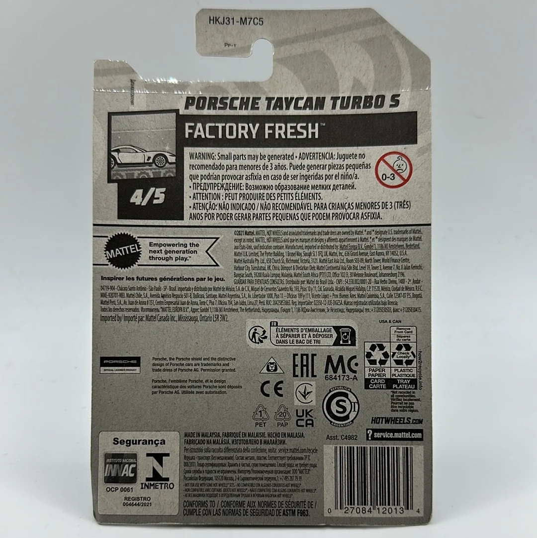 Porsche Taycan Turbo S Factory Fresh 4/5 Hotwheels 149/250 Mainline 1:64 - Image 2