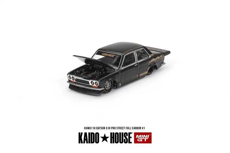 DATSUN 510 PRO STREET FULL CARBON V1 - Kaido house x MINIGT 1:64 KHMG110 - Image 3