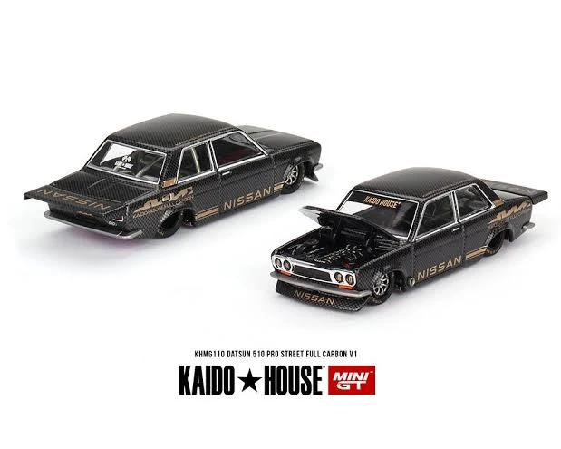 DATSUN 510 PRO STREET FULL CARBON V1 - Kaido house x MINIGT 1:64 KHMG110 - Image 4